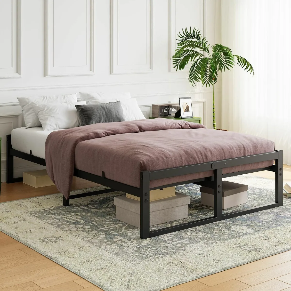 Double Bed Frame Metal Platform with Underbed - Image 1
