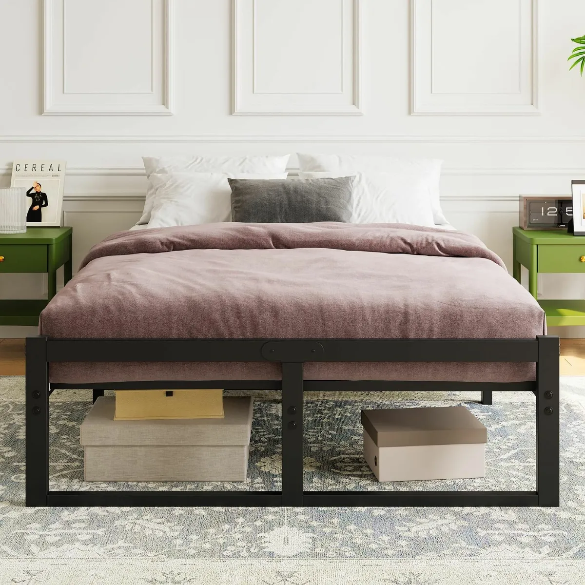 Double Bed Frame Metal Platform with Underbed - Image 3