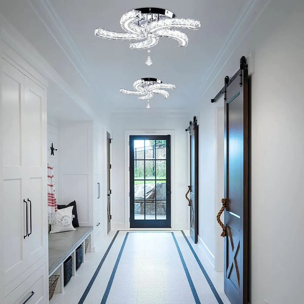 19.7'' Crystal Chandeliers 5-Light LED Semi Flush - Image 3