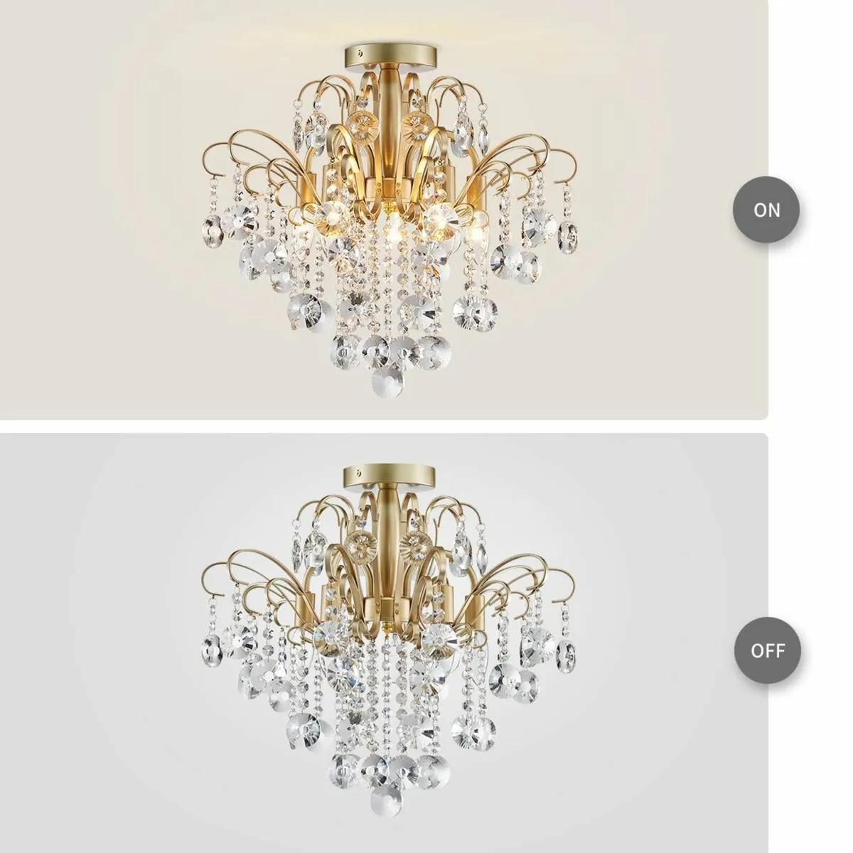 Crystal Chandelier Flushmount Ceiling Light - Image 4