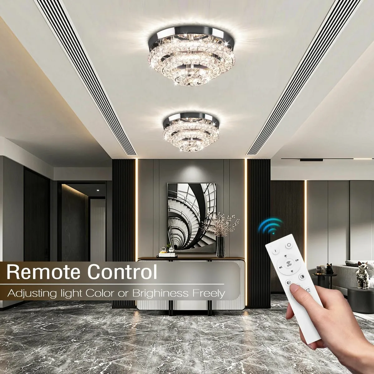 11.8 Ceiling Light Modern Crystal Chandeliers - Image 2