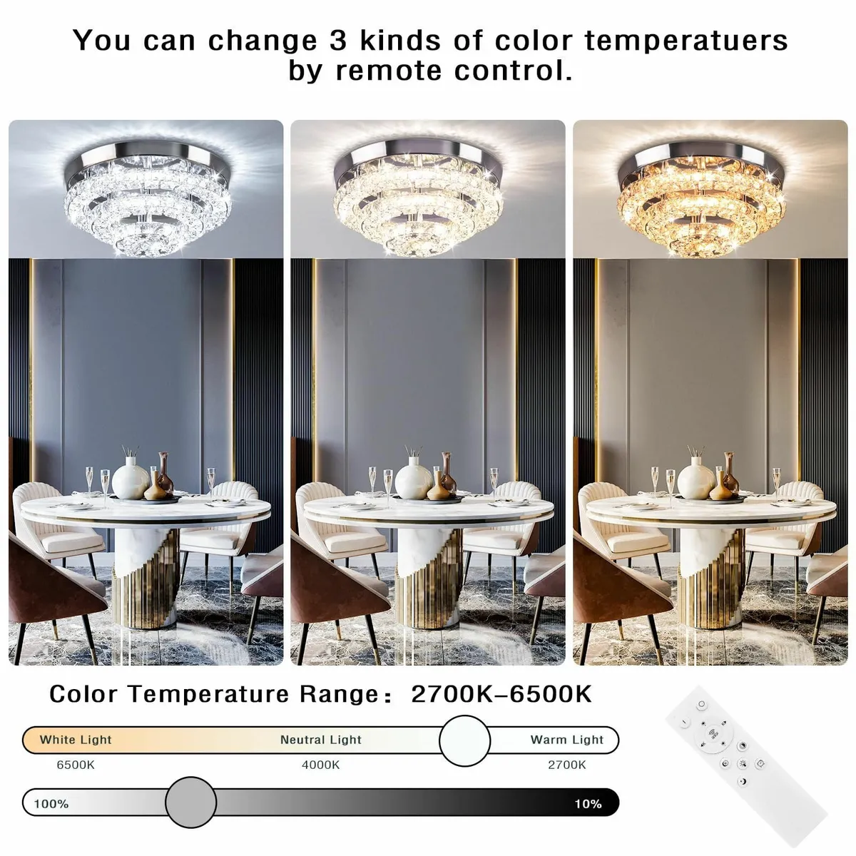 11.8 Ceiling Light Modern Crystal Chandeliers - Image 3