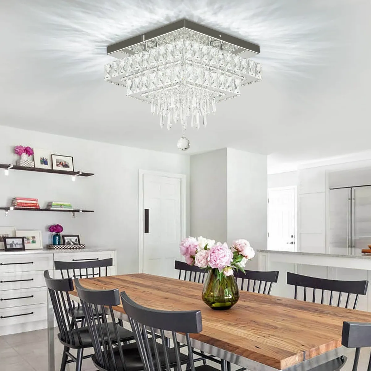 Crystal Chandeliers 13'' Modern LED Ceiling Light - Image 2