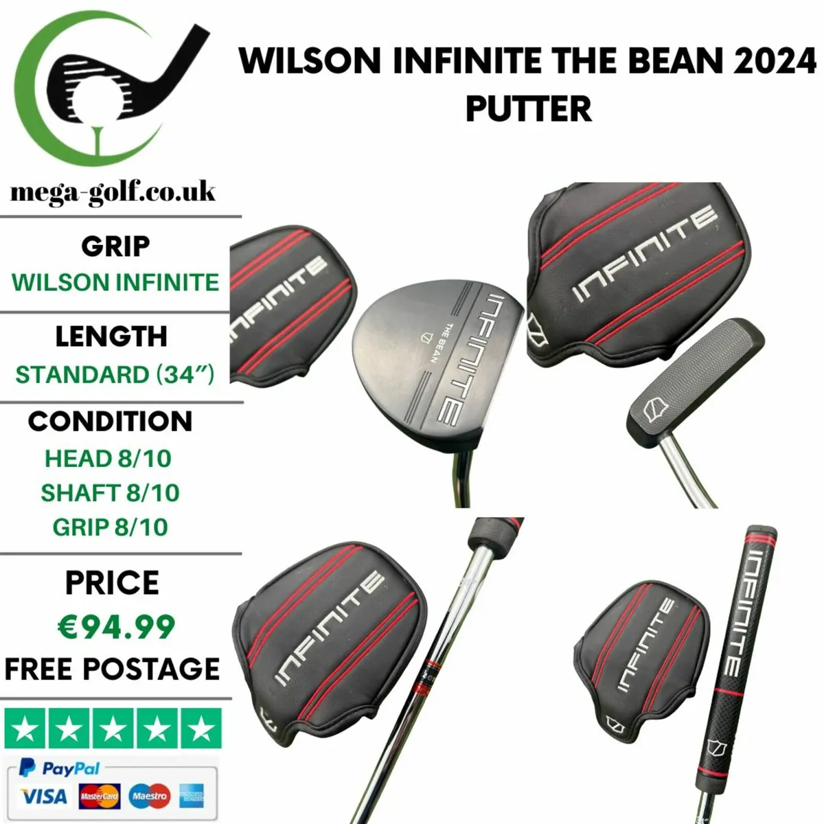 Wilson Infinite The Bean 2024 Putter / 34″ - Image 1
