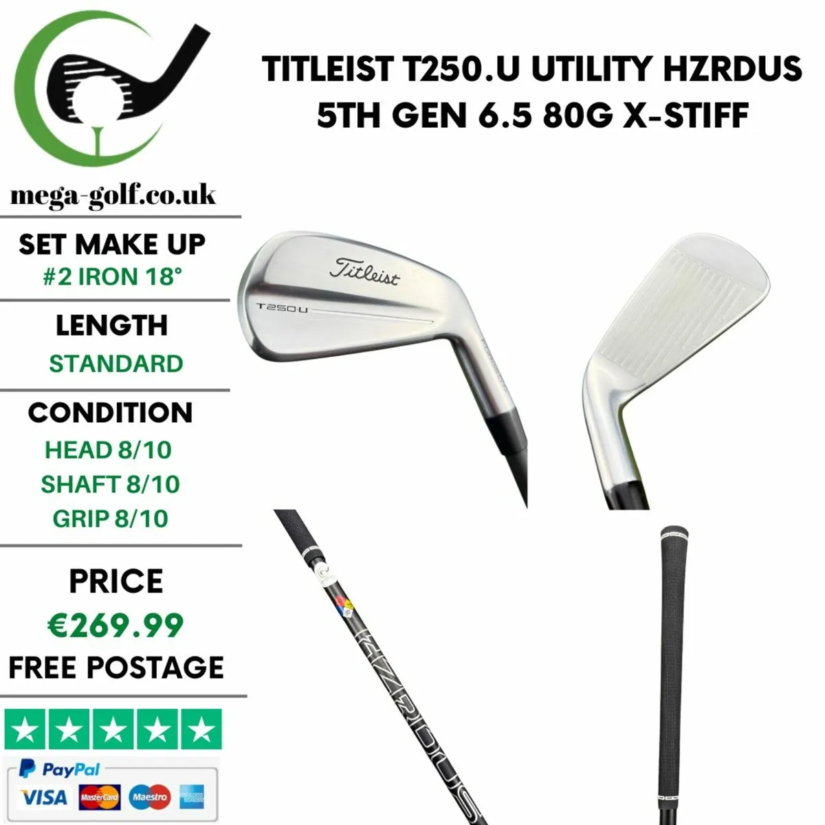 Titleist T250.U Utility #2 Iron 18° / X-Stiff - Image 1