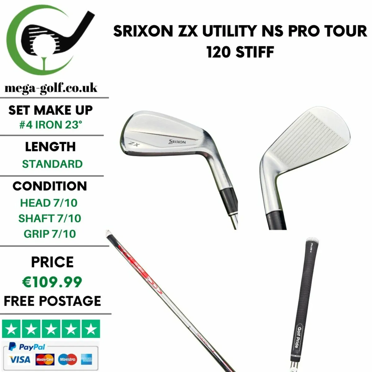Srixon Zx Utility #4 Iron 23° / Stiff - Image 1