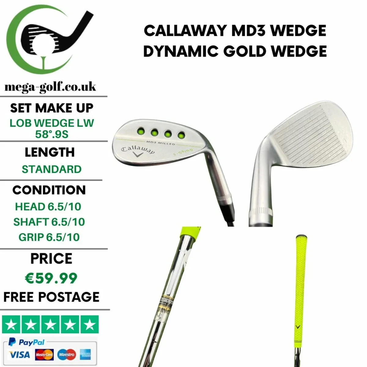Callaway MD3 Wedge Lw 58°.9S / Dynamic Gold Wedge - Image 1