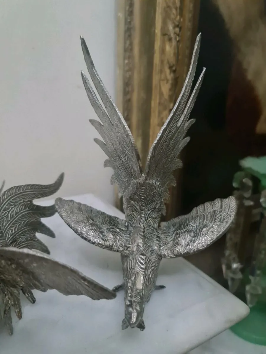 Antique silver roosters POSTAGE AVAILABLE - Image 3