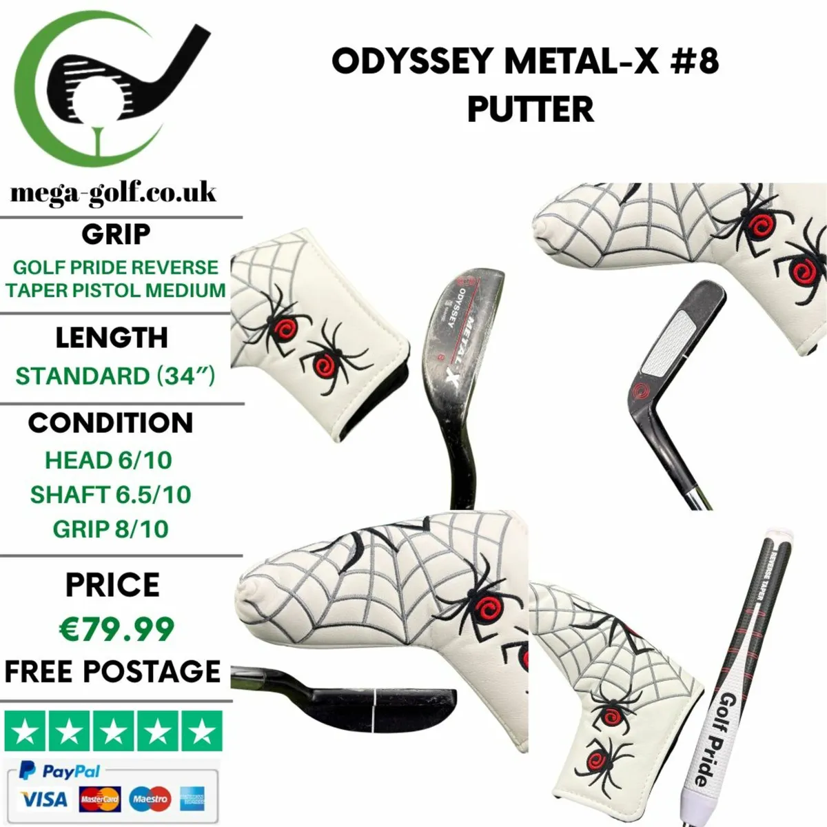 Odyssey Metal-X #8 Putter / 34″ - Image 1