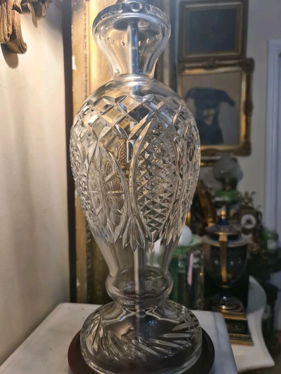 Tall vintage galway crystal lamp - Image 3