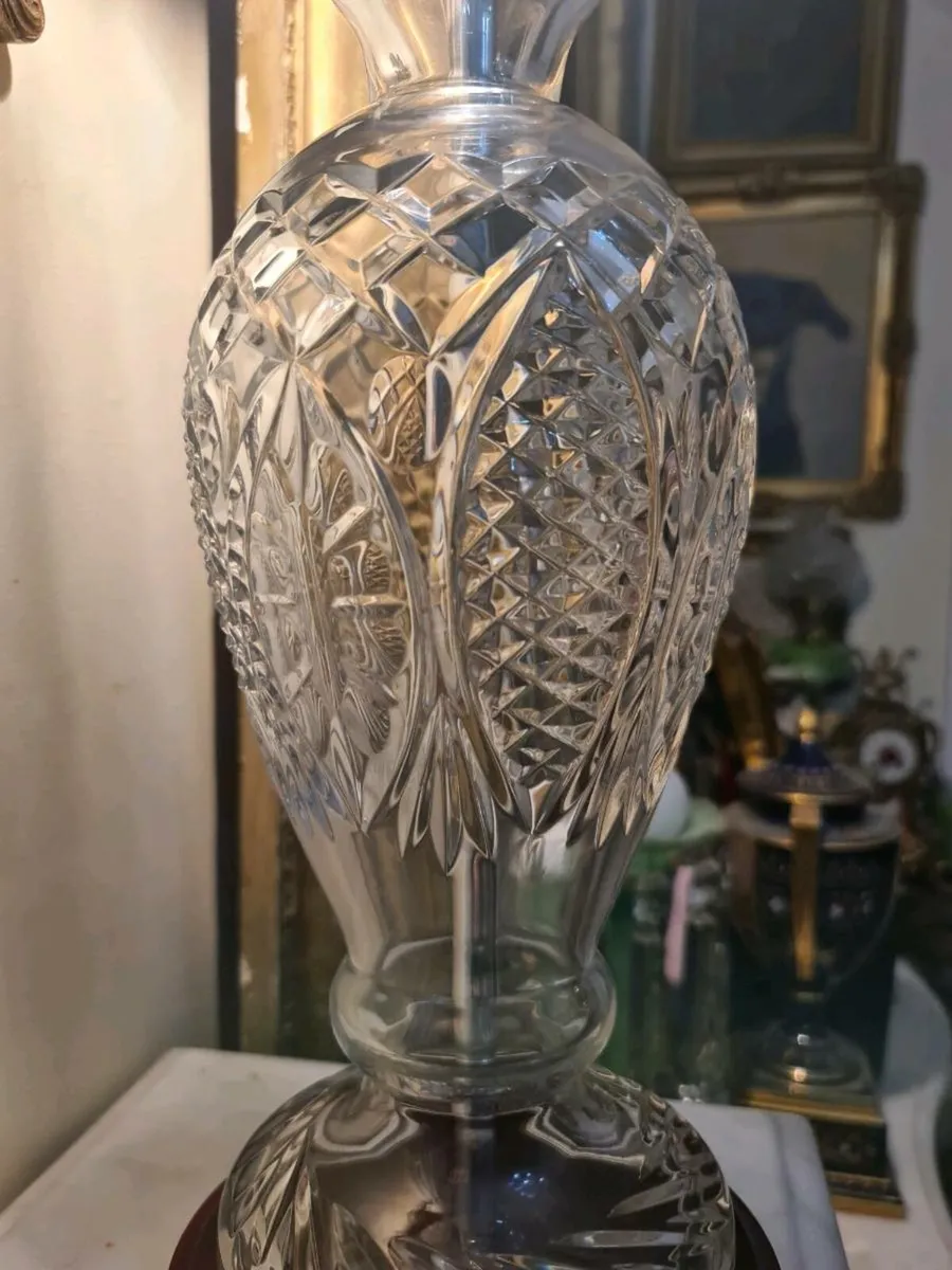 Tall vintage galway crystal lamp - Image 4