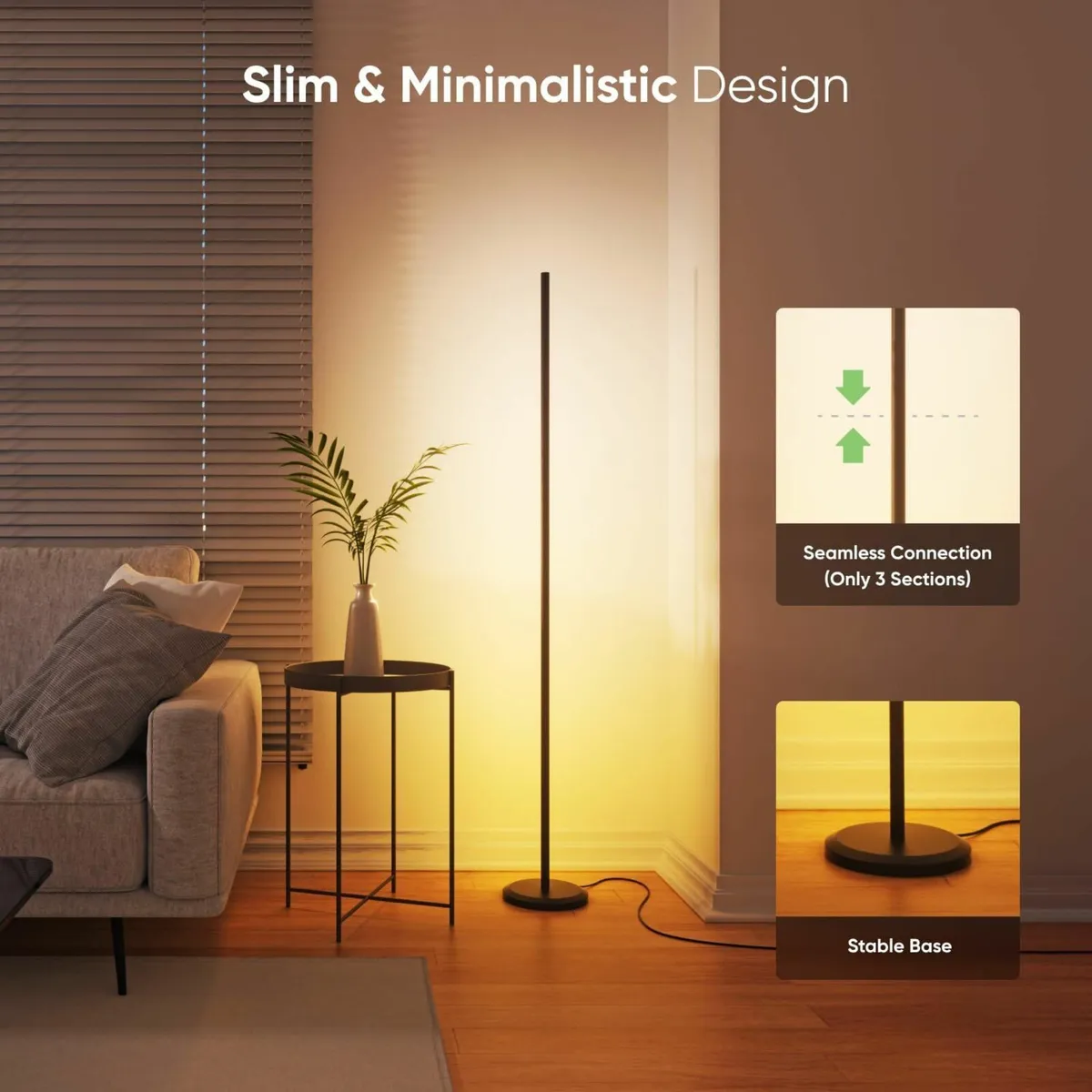 Matter Smart Floor Lamp Living Room Standing with - Image 3