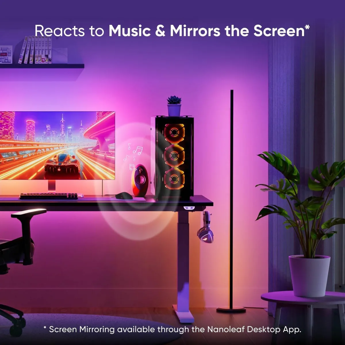 Matter Smart Floor Lamp Living Room Standing with - Image 4