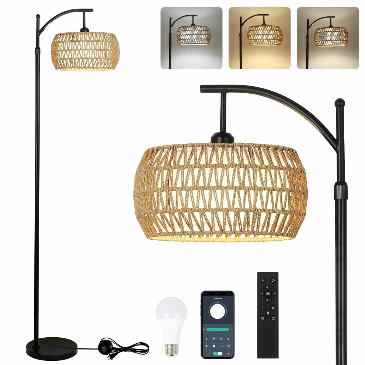 Arc Floor Lamp for Living Room Dimmable Lamps - Image 1