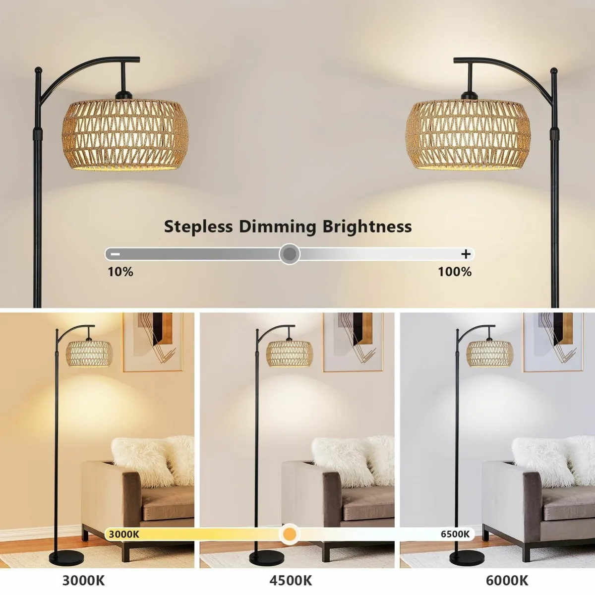 Arc Floor Lamp for Living Room Dimmable Lamps - Image 4