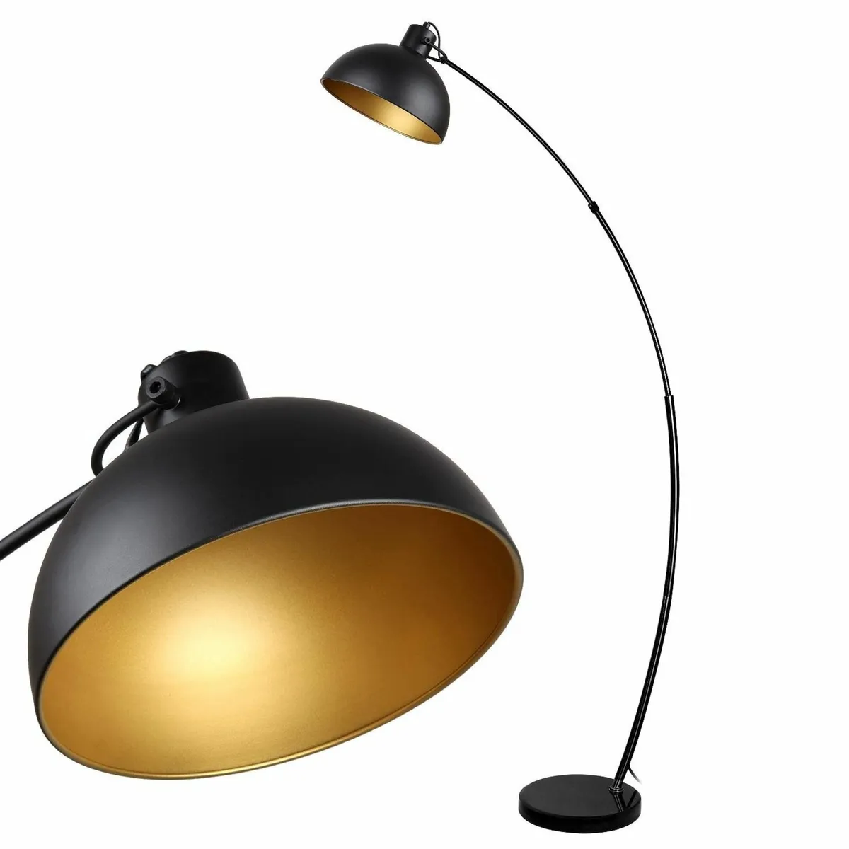 Floor lamp Vintage Arc Retro Lamps in Black-Golden - Image 1