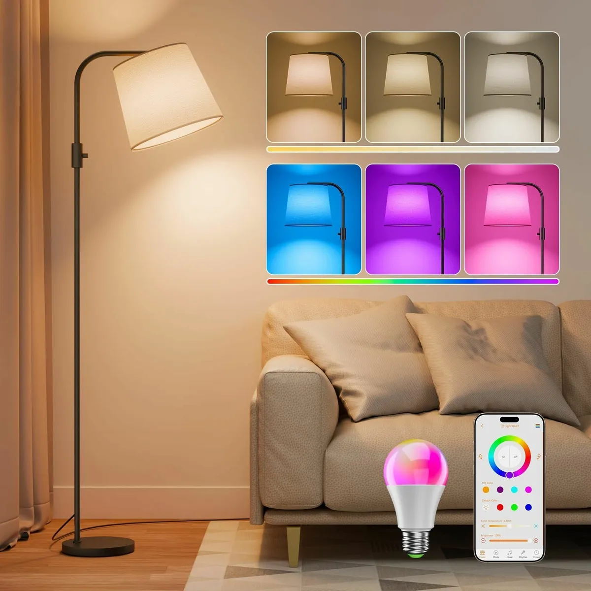 Smart Floor Lamp RGB Alexa 10W 1200LM for Living - Image 1