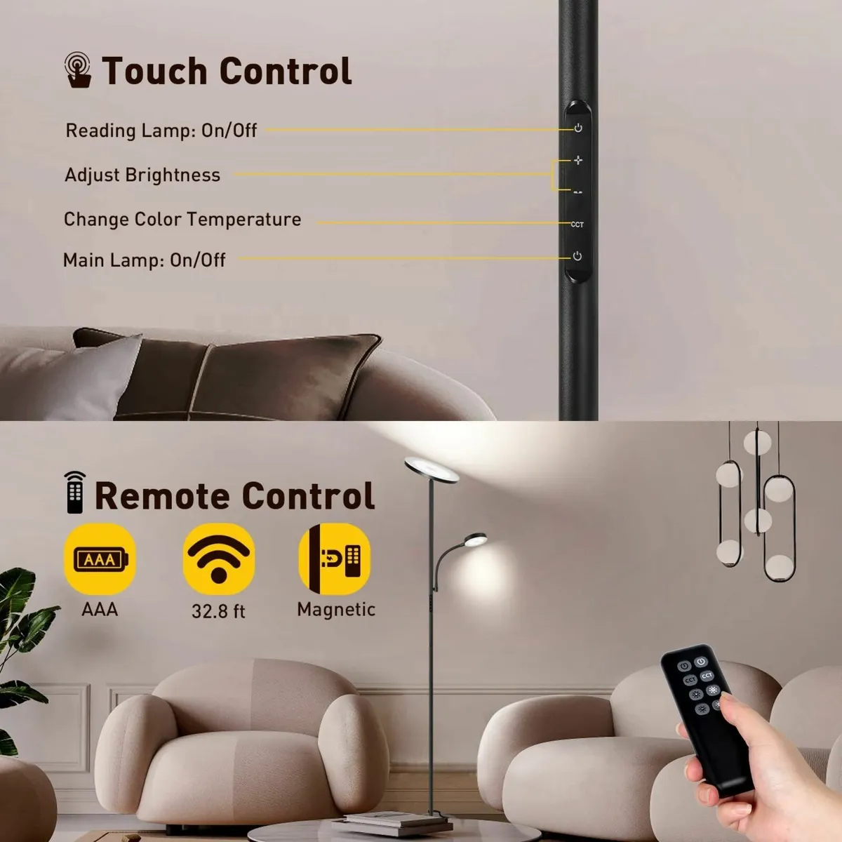 LED Floor Lamp with Reading Mother/Father Parent - Image 2