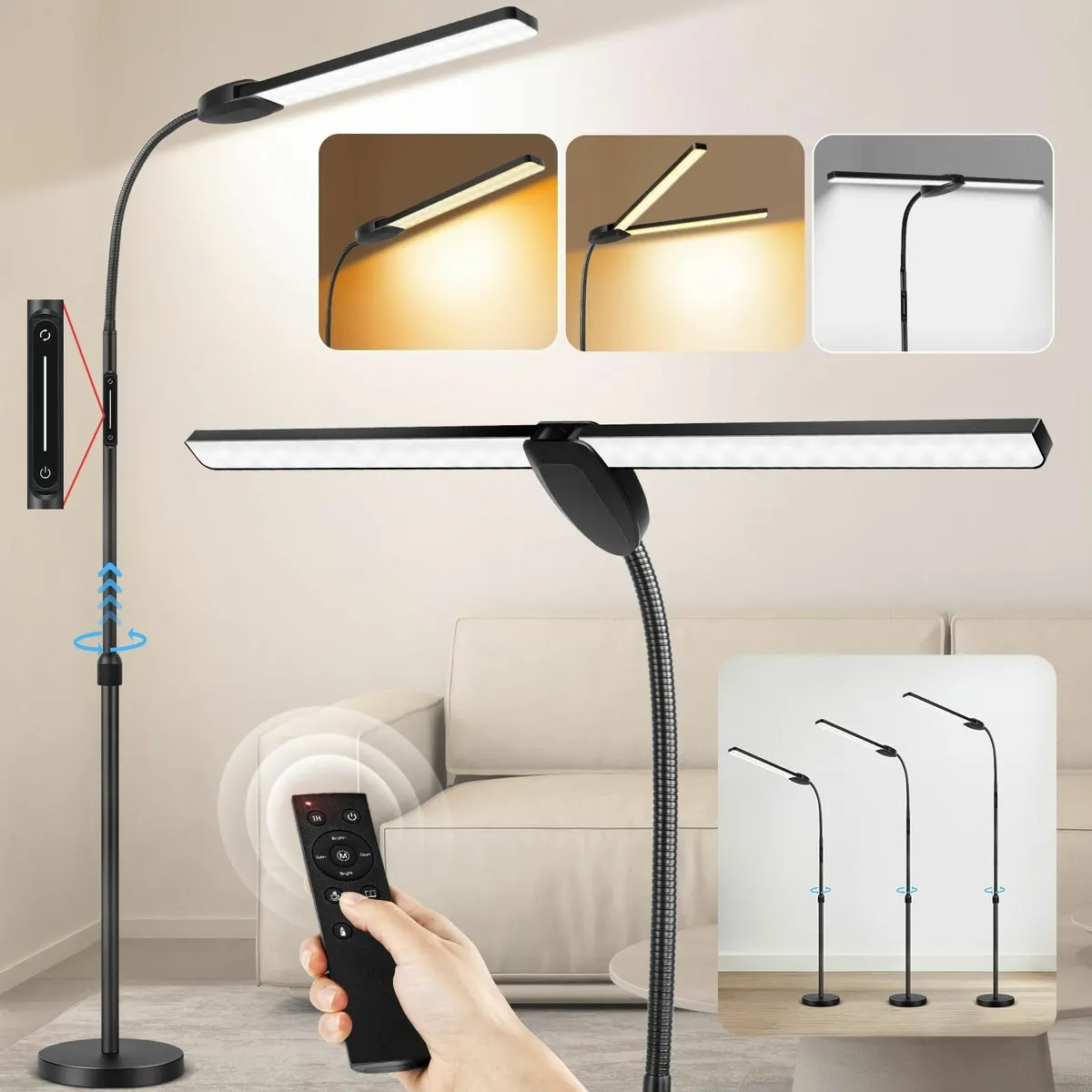 LED Floor Lamp with Double Head 18W 1800LM Super - Image 1