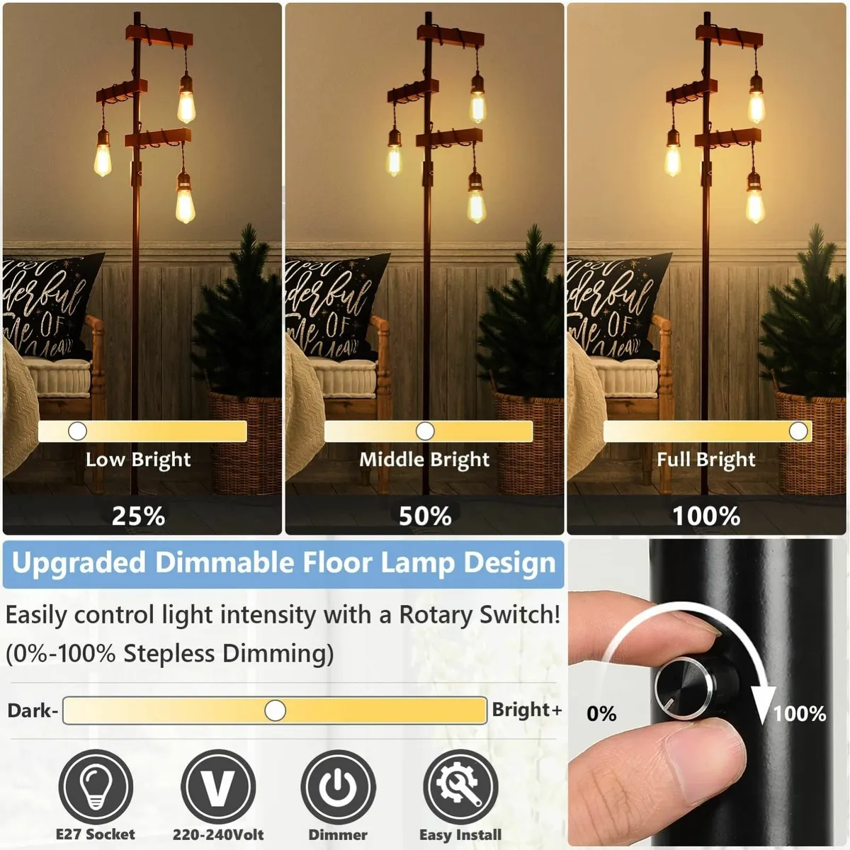 Industrial Dimmable Floor Lamps Farmhouse - Image 2