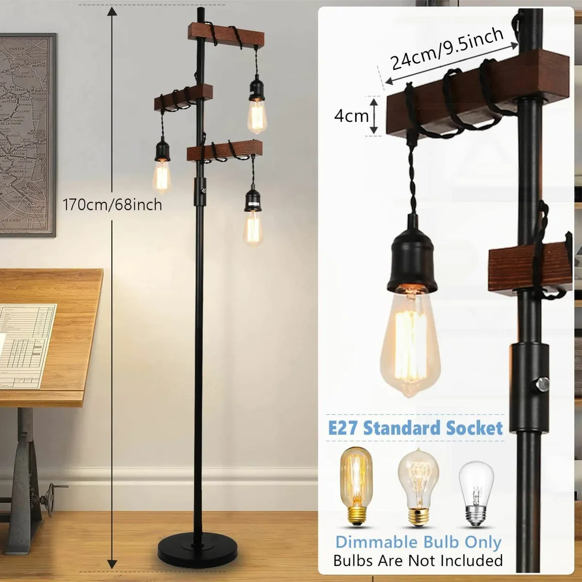 Industrial Dimmable Floor Lamps Farmhouse - Image 3