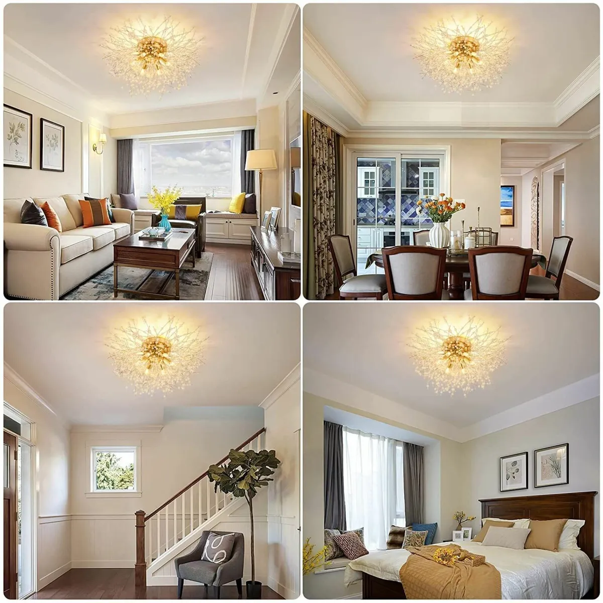 Modern Crystal Chandeliers Ceiling Light Fireworks - Image 4