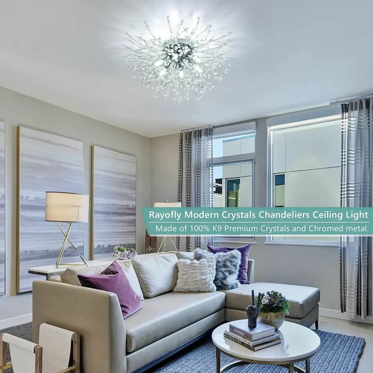 Modern Crystal Ceiling Lights for Living Room - Image 3