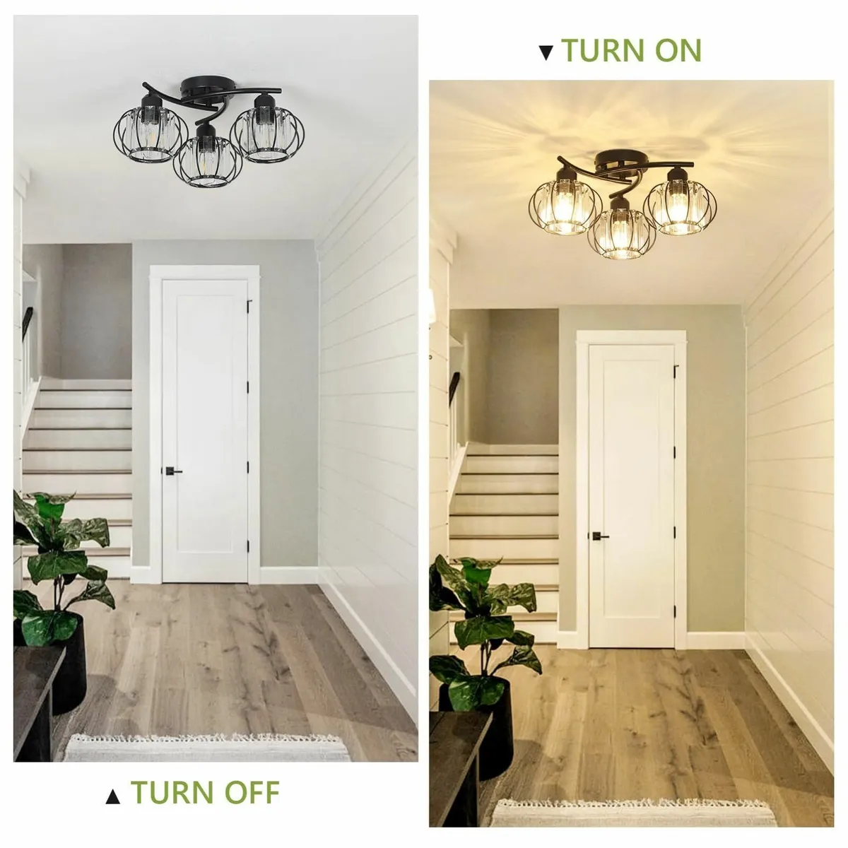 Crystal Ceiling Lights Living Room 3-Lights - Image 4