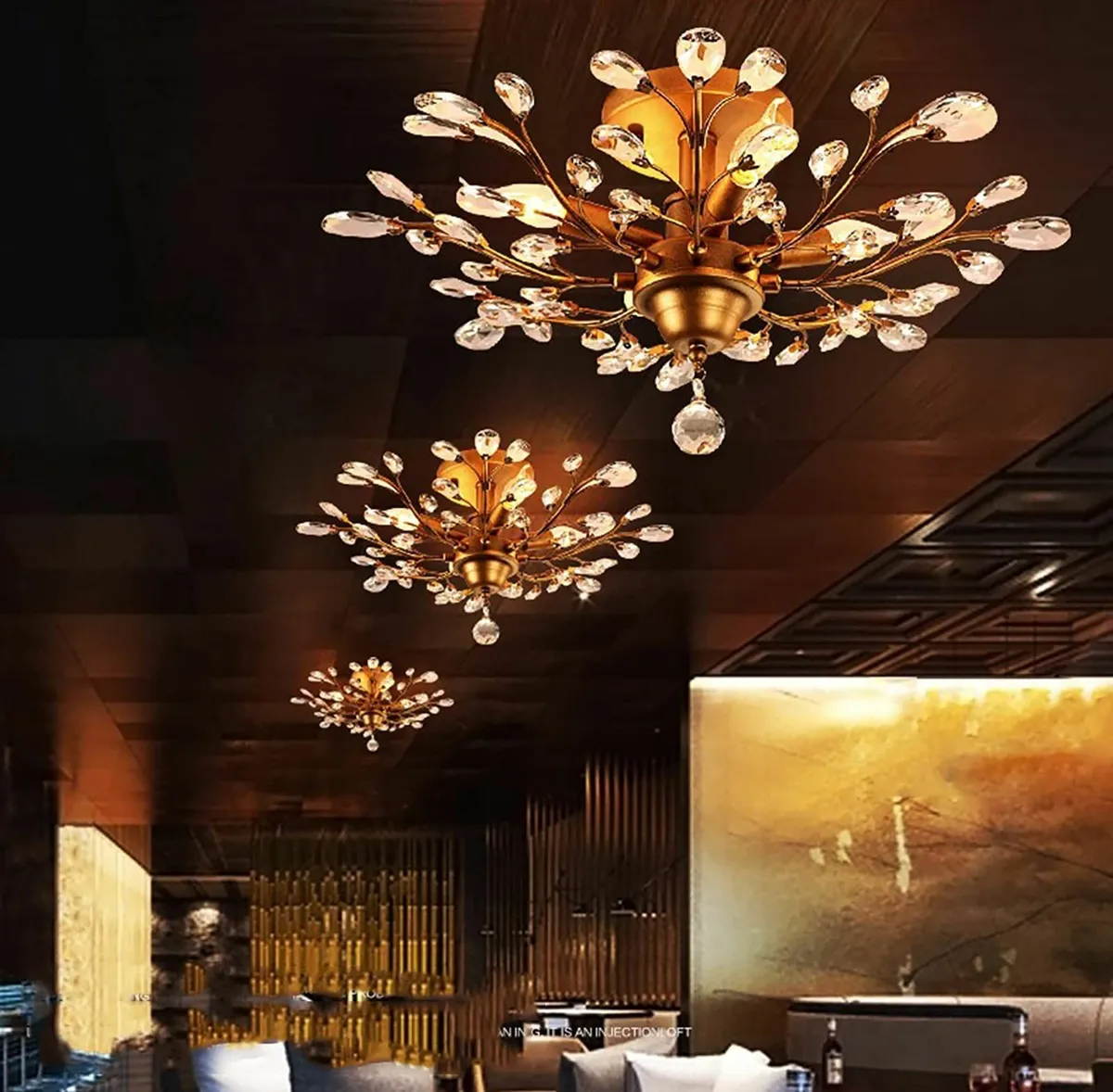 Vintage K9 Clear Crystal Chandeliers Ceiling - Image 4