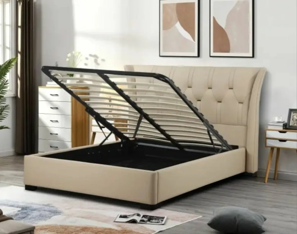 Tyrone Gas Lift Bed Leather free delivery 🚚 - Image 4