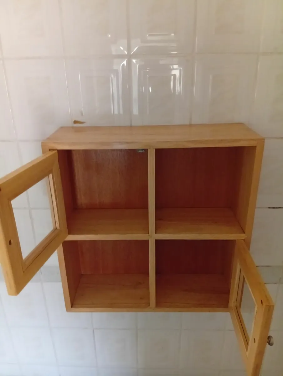 Oak Solid Bathroom Cabinet Unit Storage - Image 2