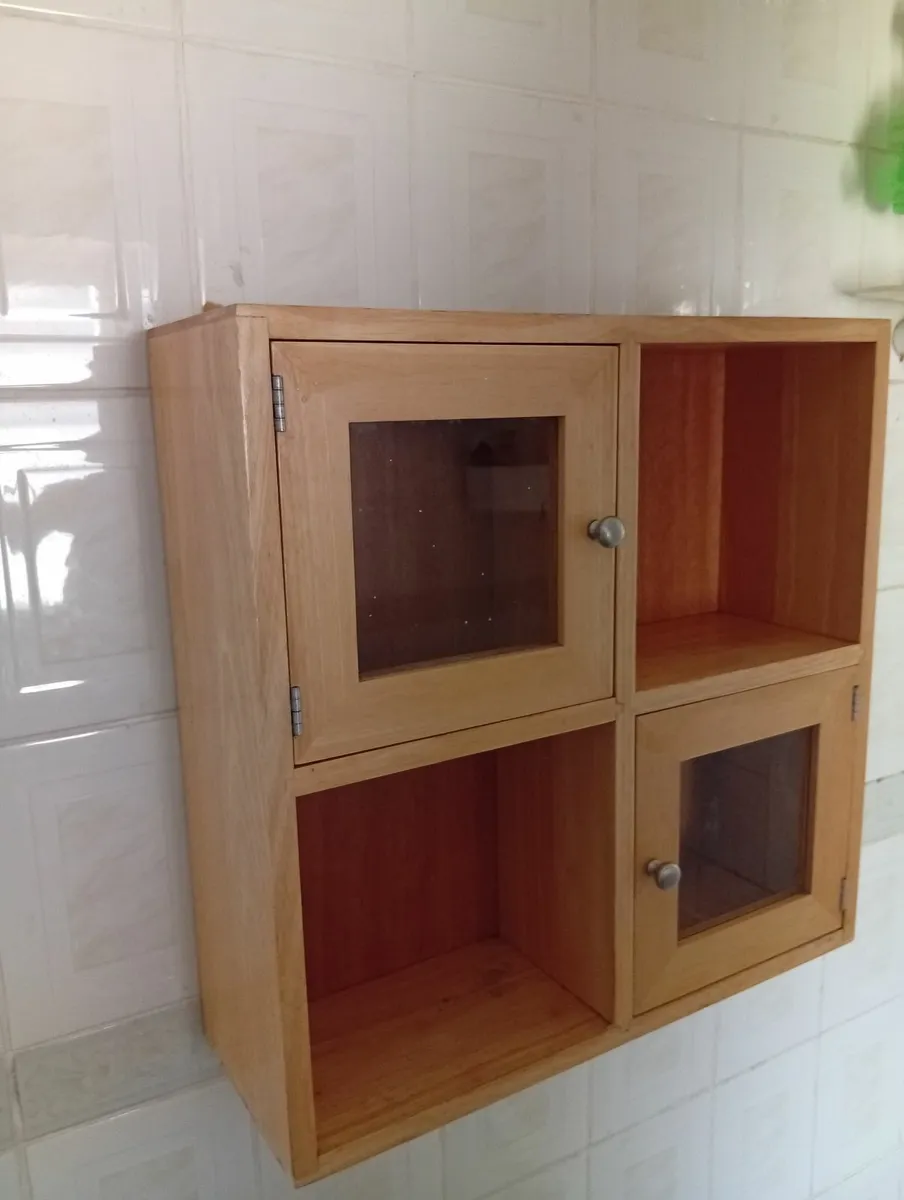 Oak Solid Bathroom Cabinet Unit Storage - Image 1