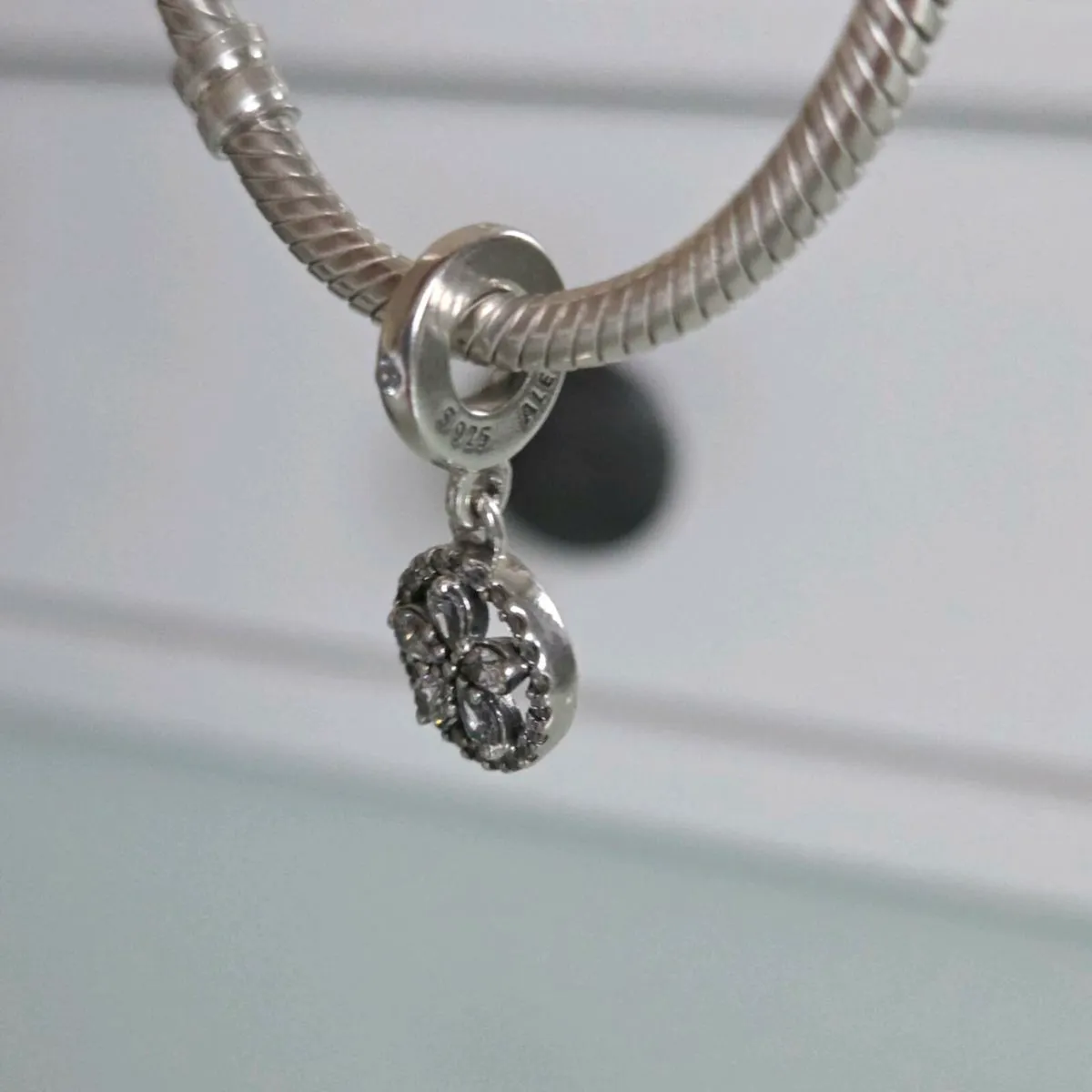 Pandora Flower sparkly dangle charm - Image 2