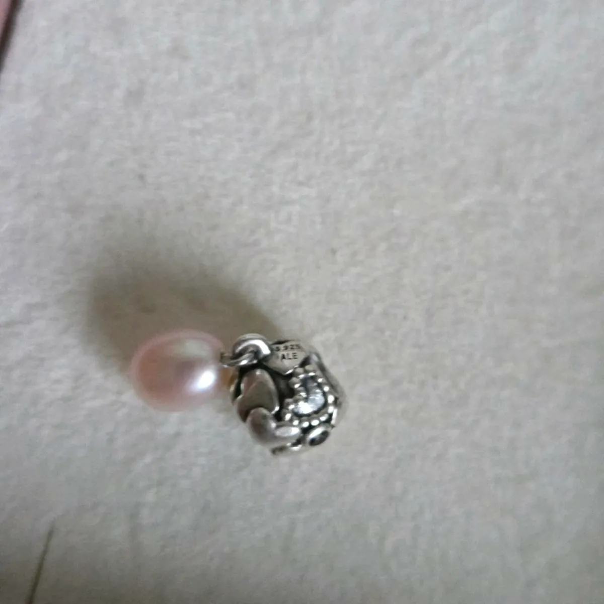 Pandora heart sparkly with pink pearl charm - Image 4