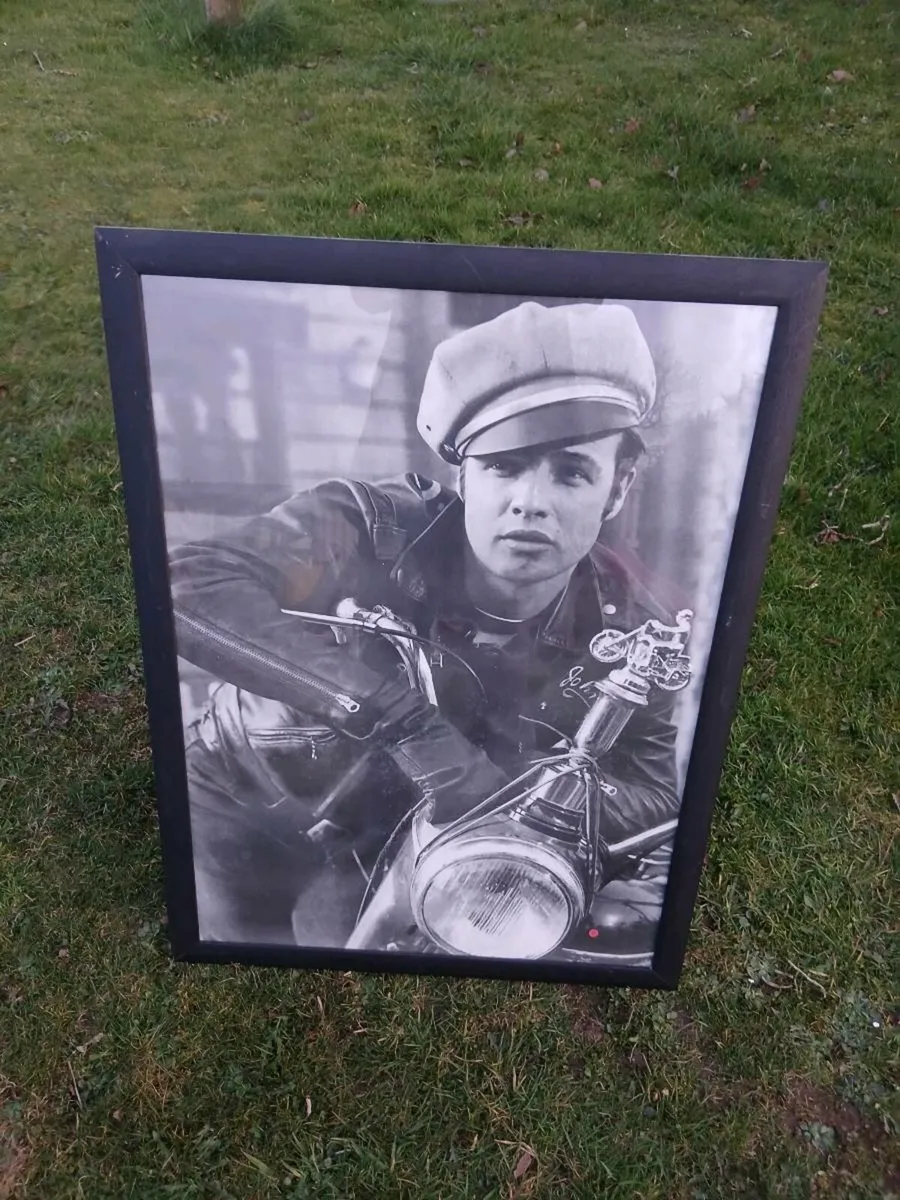 Framed B & W Marlon Brando Picture - Image 1