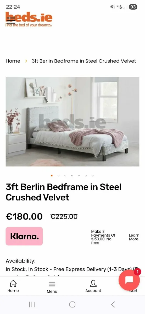 Bed frame  half price like new - Image 1