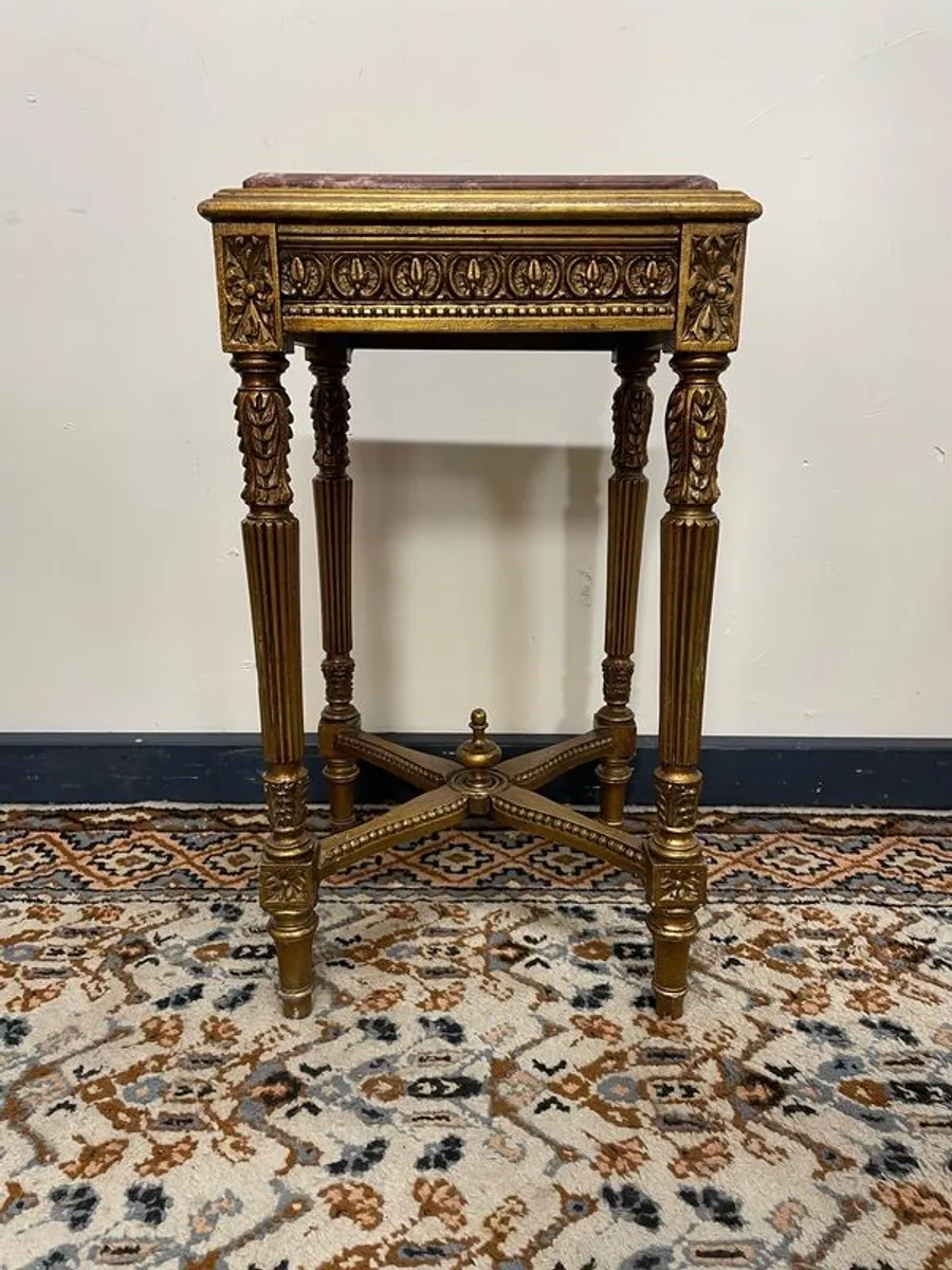 FLASH SALE ! WAS 295 NOW 230 ! Gilt Wood Louis XV Style Marble Top Occasional Table. - Image 1