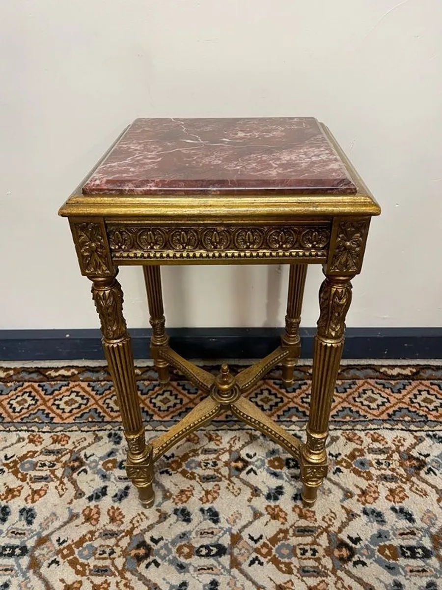 FLASH SALE ! WAS 295 NOW 230 ! Gilt Wood Louis XV Style Marble Top Occasional Table. - Image 2