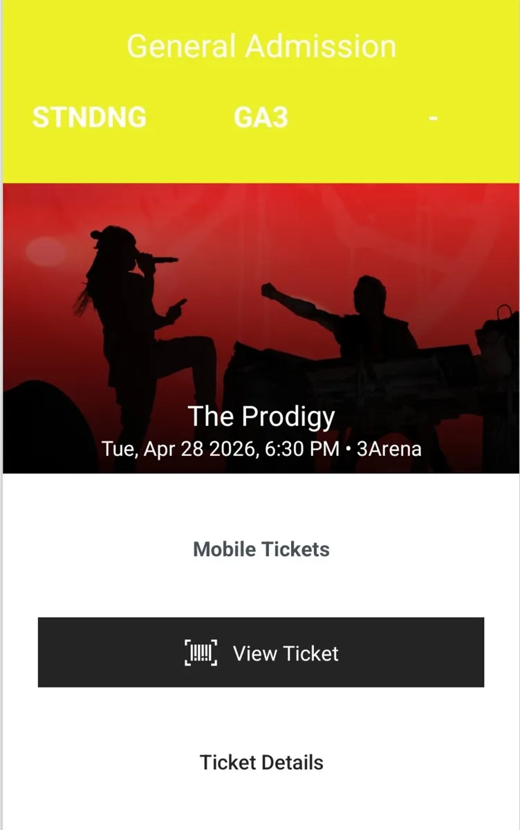 Prodigy standing ticket