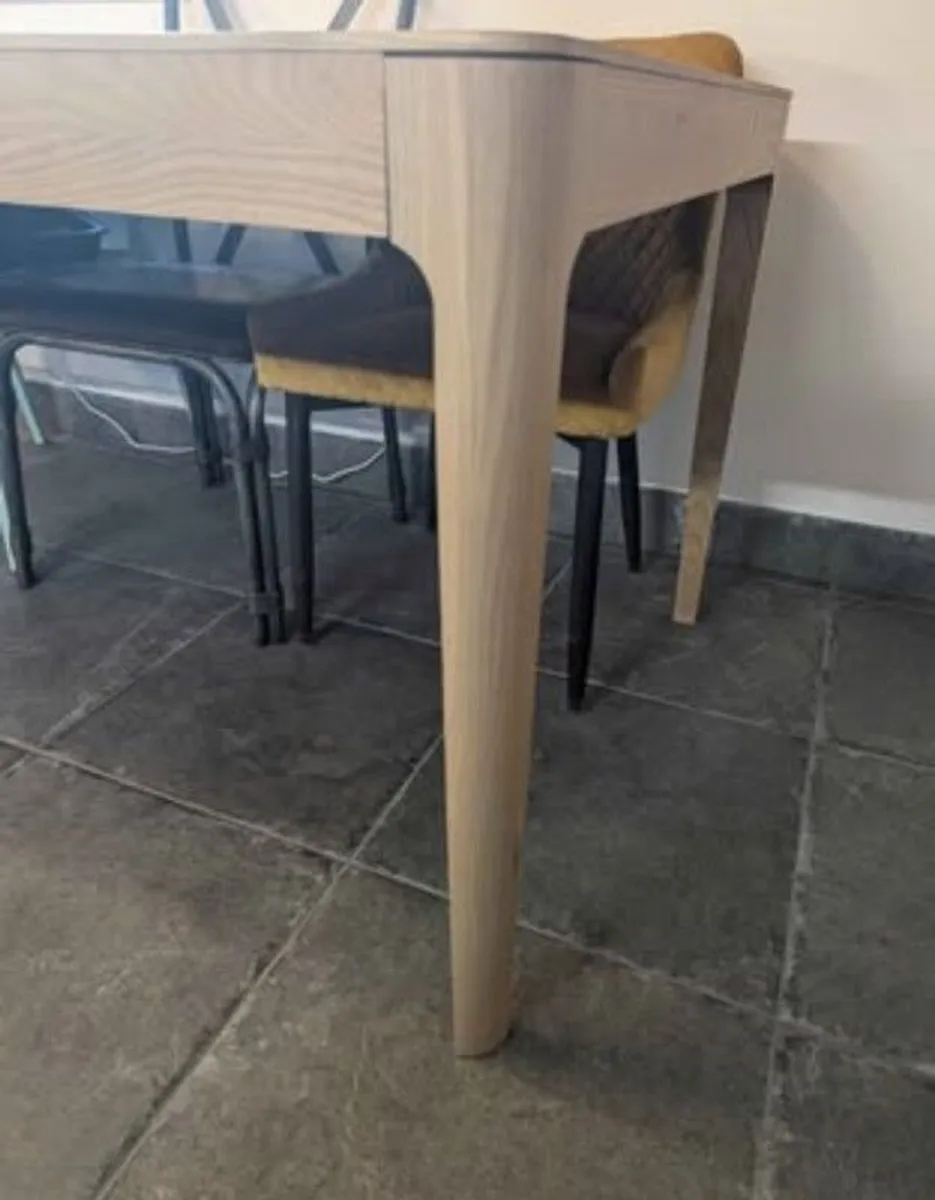 Rectangular oak dining table 160/90/75 - Image 4