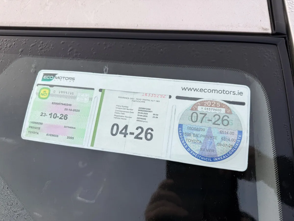 TOYOTA AVENSIS 2005 - 1.6 - TAXED AND NCT - Image 4