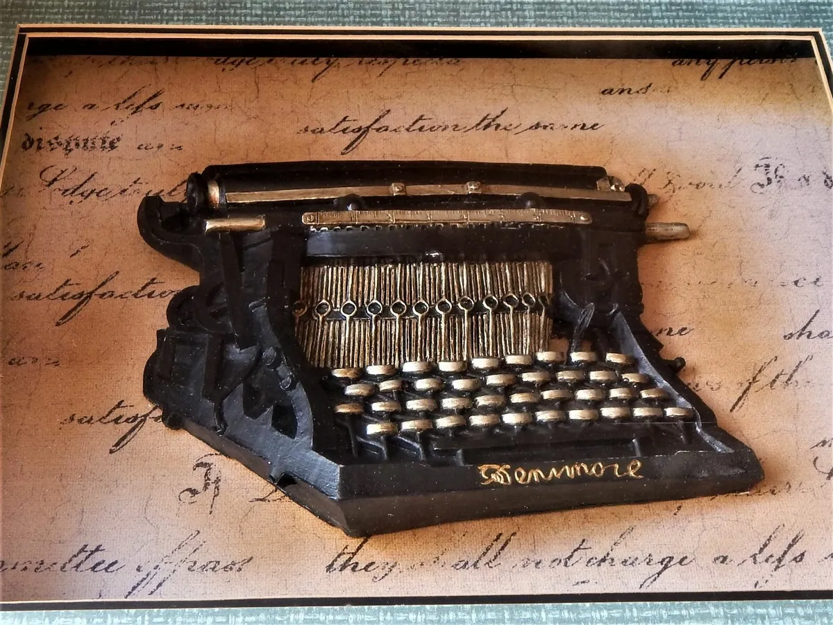 Handmade Shadow Box 3-D Diorama of Typewriter - Image 2