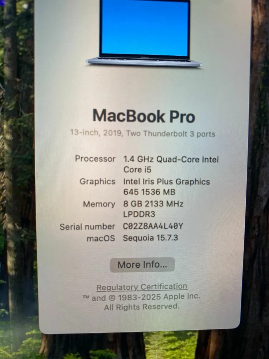 Apple MacBook Pro 13inch (2019) i5 | 8GB | 128GB - Image 3