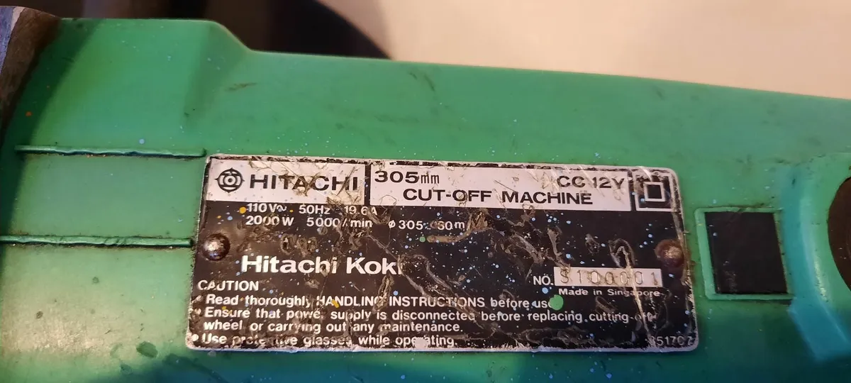 Hitachi CC12Y 305mm Stone Saw 110v - Image 4