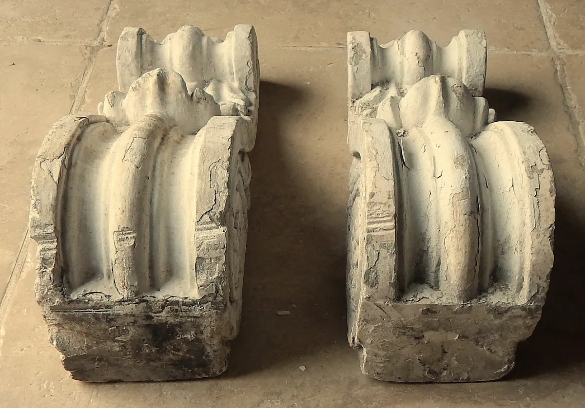 Pair of Heavy Vintage Plaster Corbels - Image 2