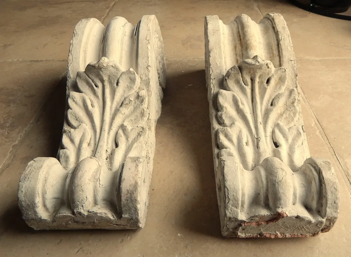 Pair of Heavy Vintage Plaster Corbels - Image 3