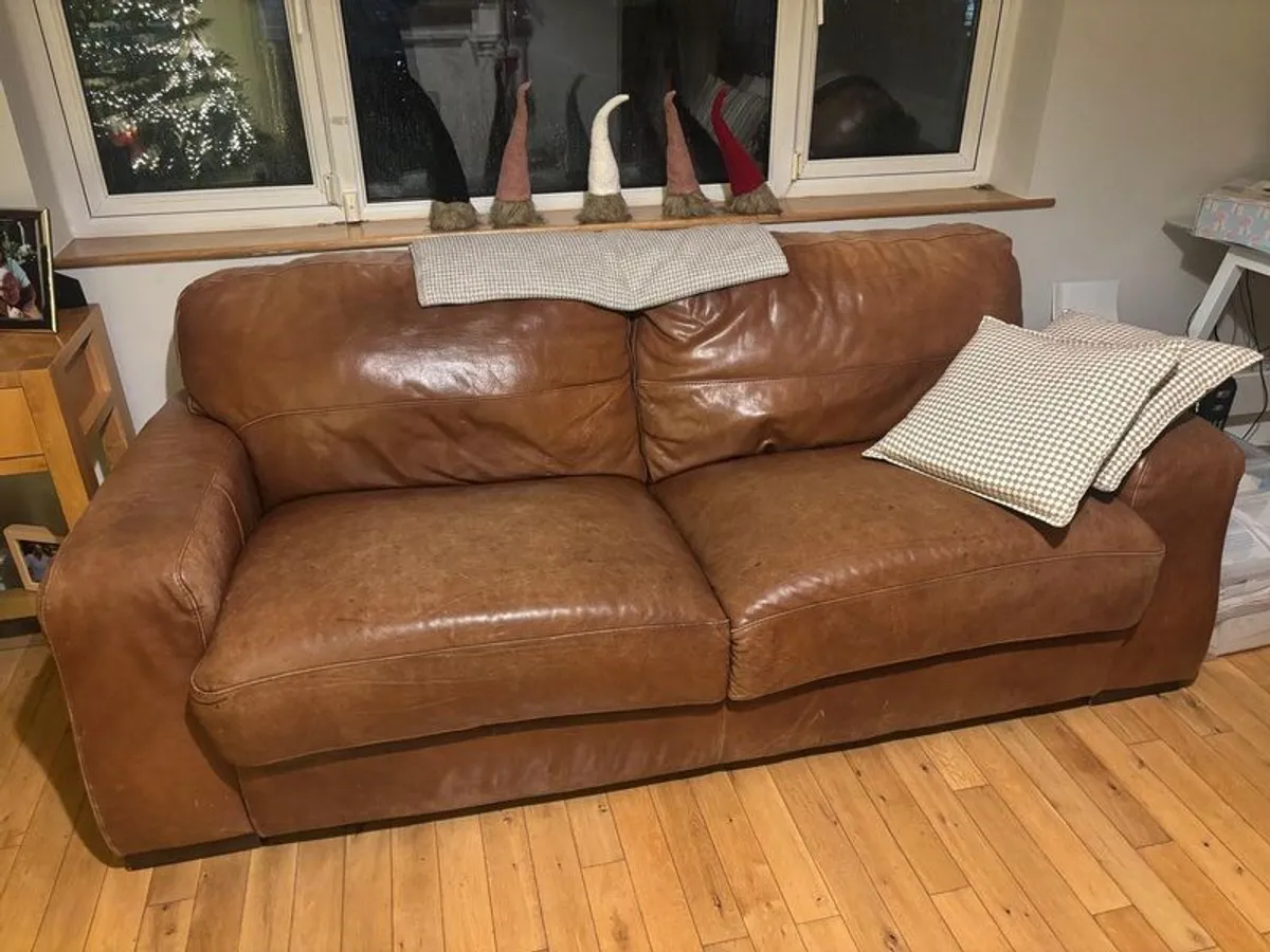 Italian leather couch - Image 3