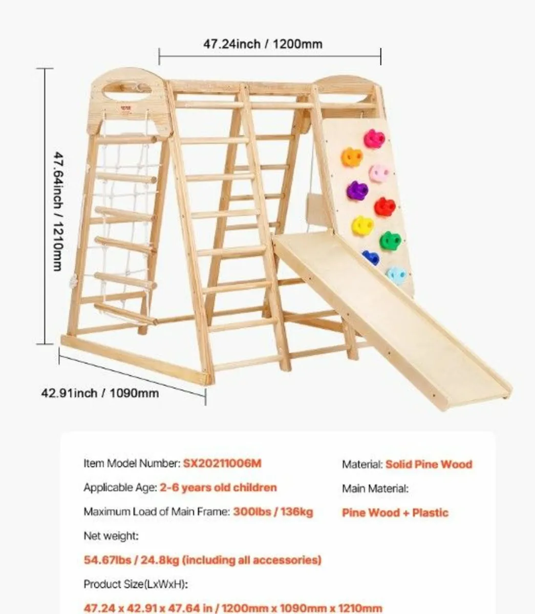 Jungle gym wooden Toddler Indoor Playground, 109 x - Image 2