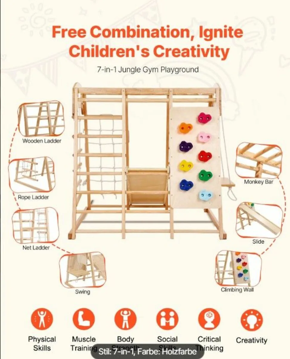 Jungle gym wooden Toddler Indoor Playground, 109 x - Image 4