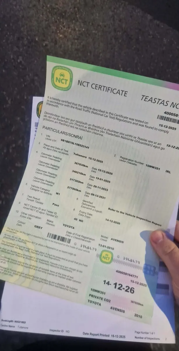 Toyota avensis 12 months nct - Image 2